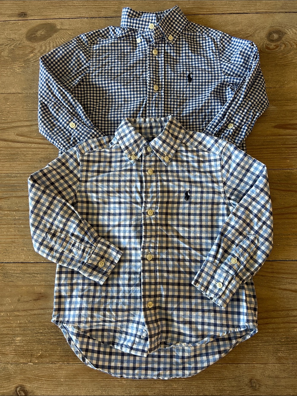 Ralph Lauren Boys' Blue & White Gingham Button-Down Shirts